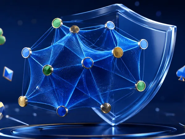 A visual safety diagram of connected colored dots on the shield